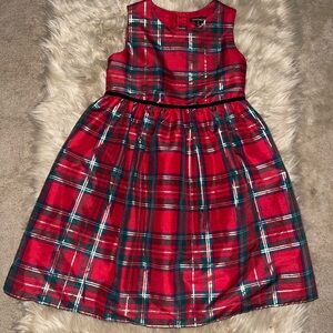 Girls Holiday Dress-George Red and Green Plaid Dress